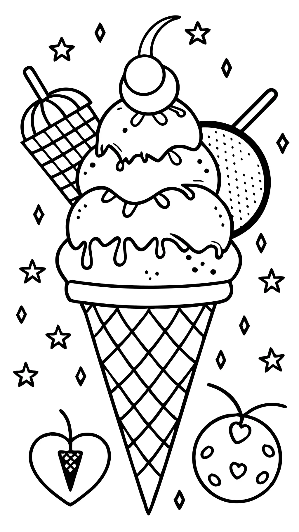 coloring page ice cream cone